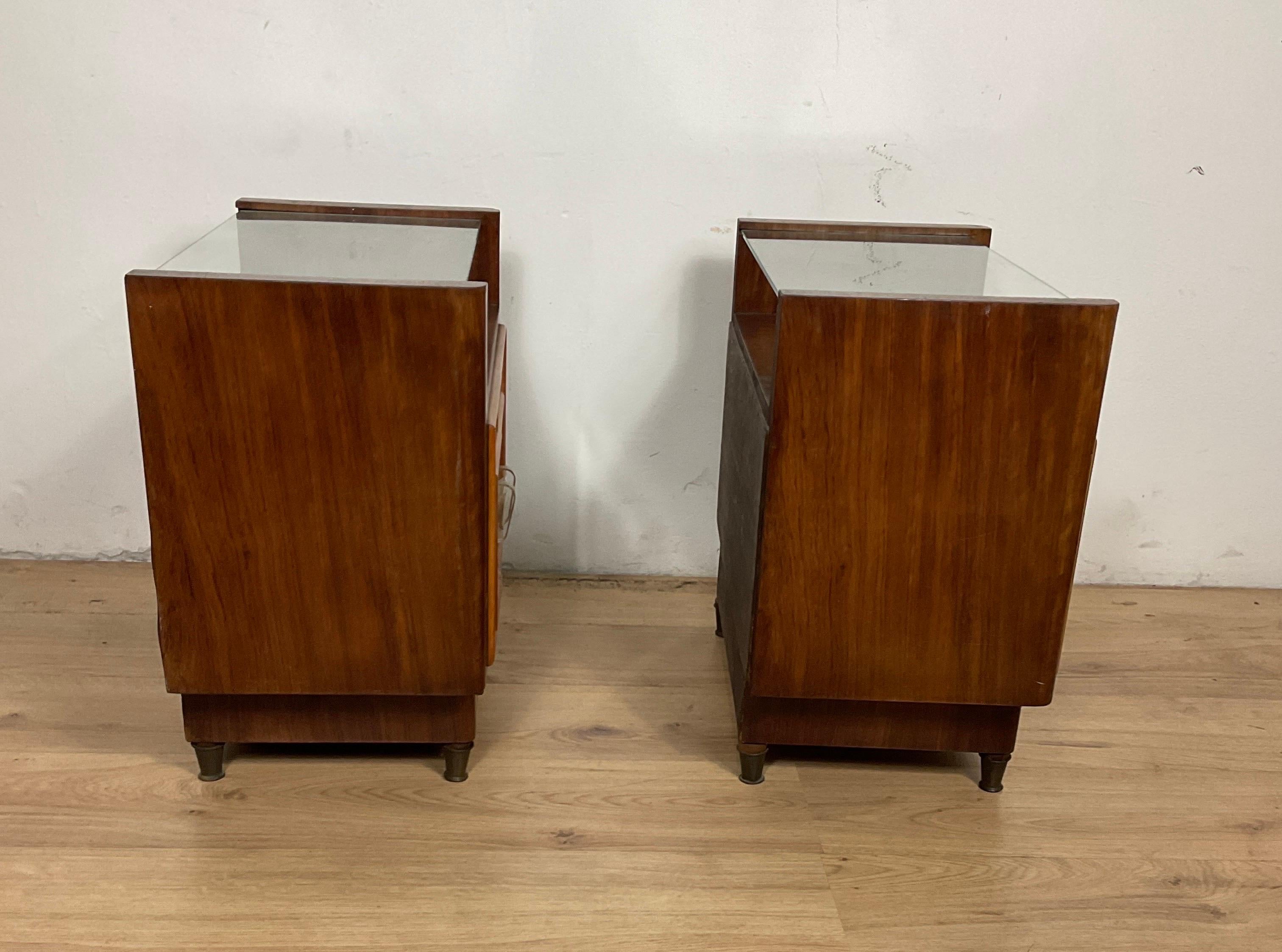 Maple Couple of bedside tables attributable to Luigi Brusotti from the 40s For Sale