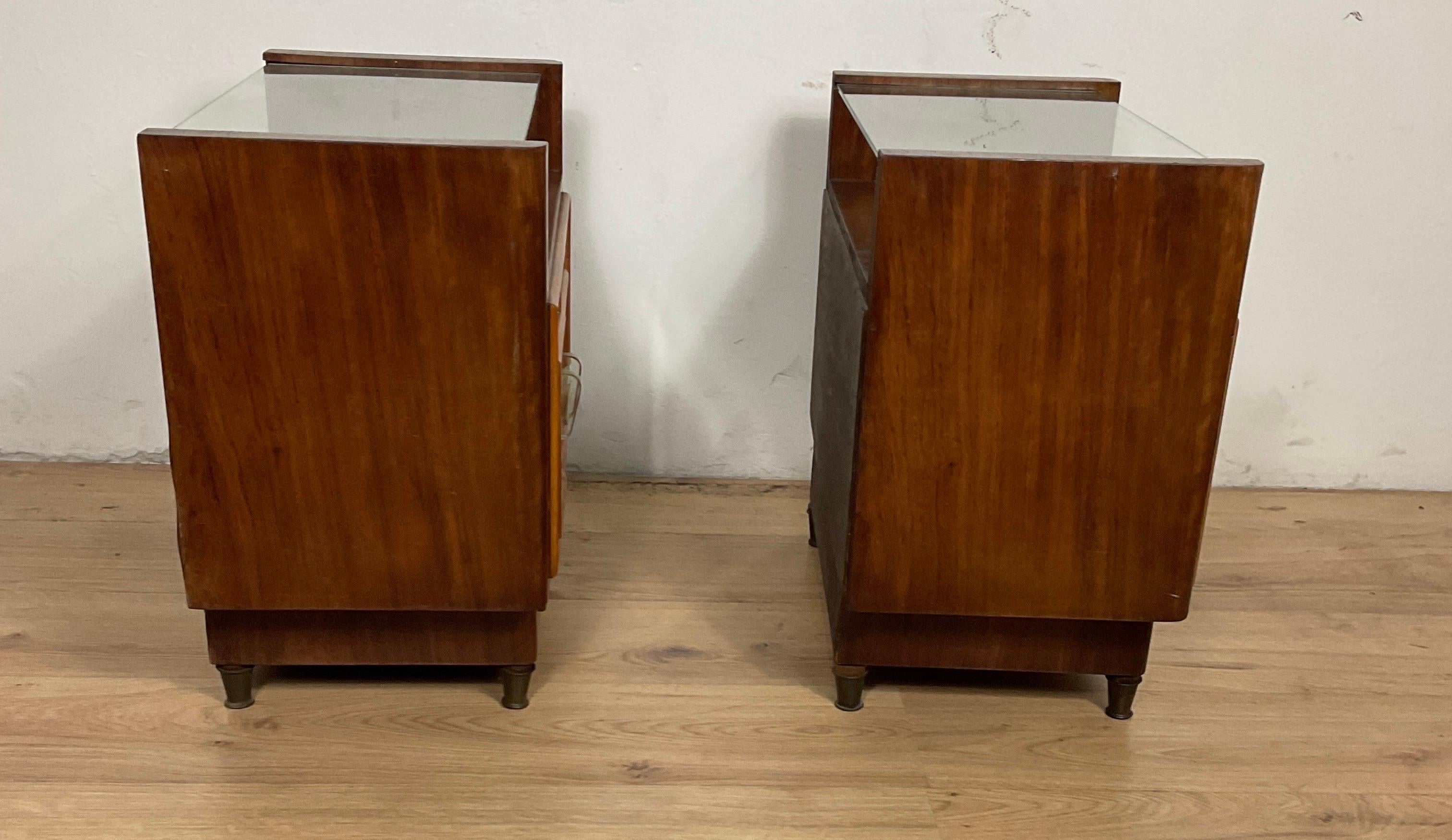 Couple of bedside tables attributable to Luigi Brusotti from the 40s For Sale 1