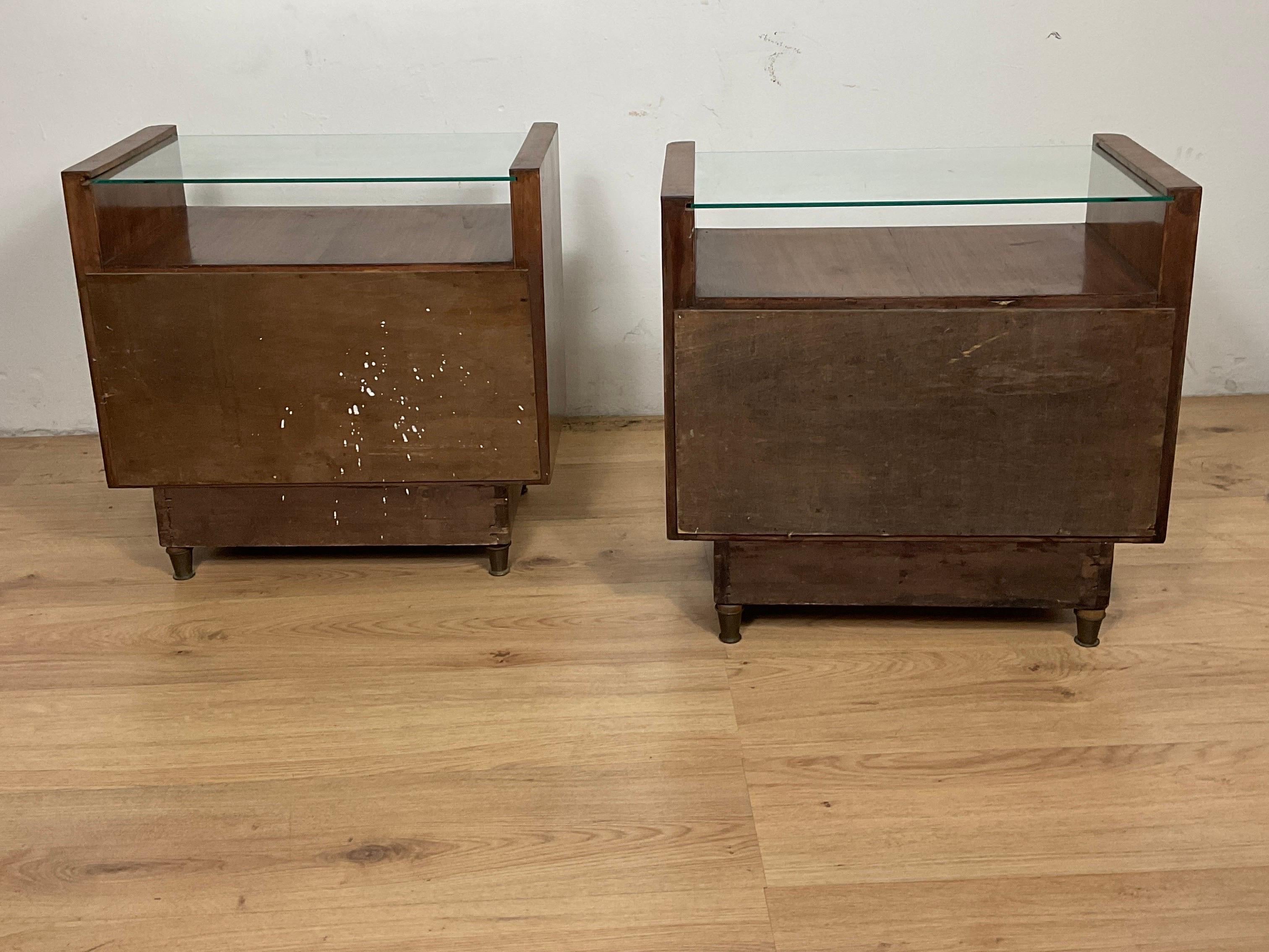 Couple of bedside tables attributable to Luigi Brusotti from the 40s 2