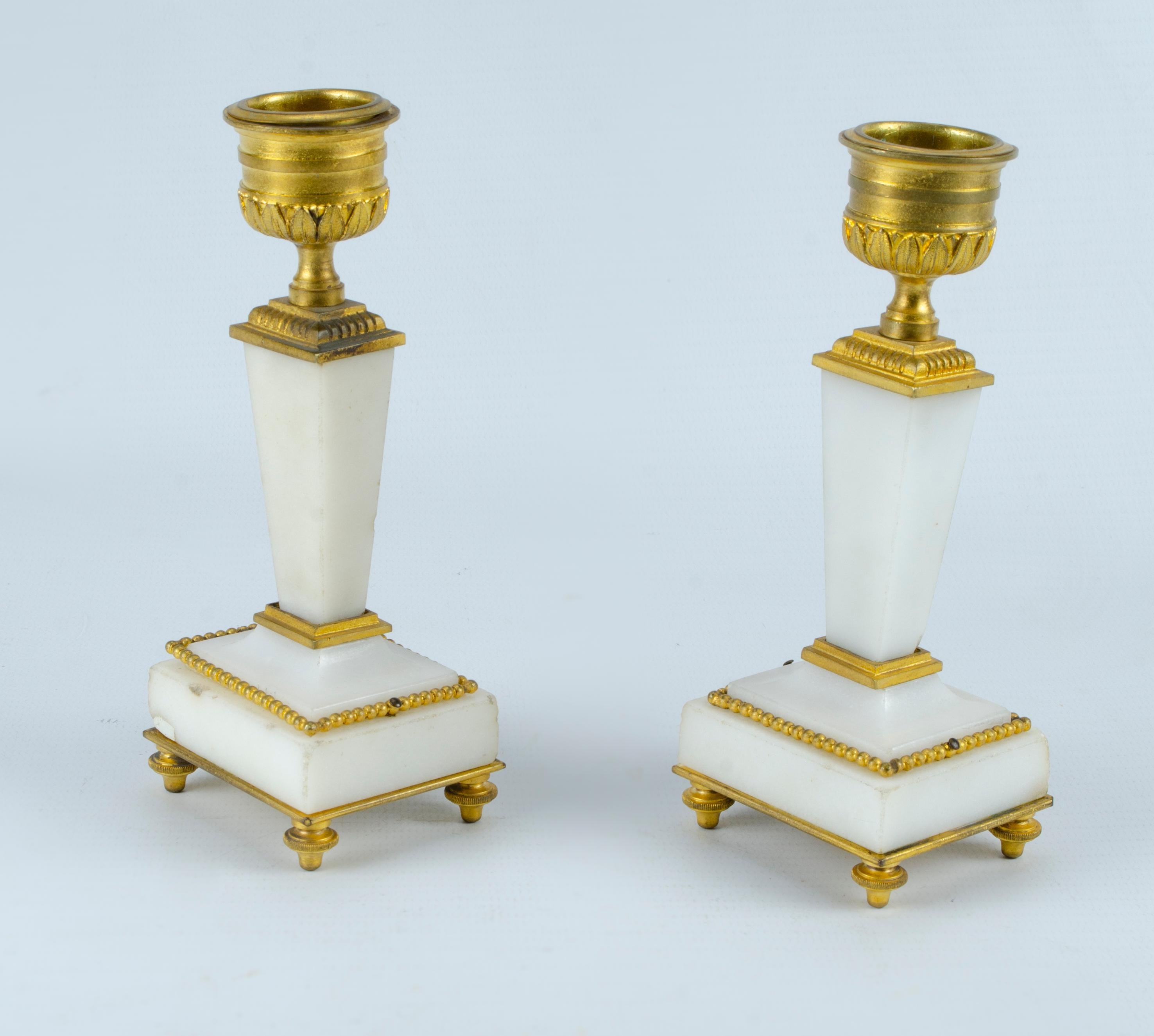 Couple of Candlesticks Style Empire In Good Condition For Sale In Buenos Aires, Argentina