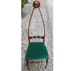 Couple of Chiavari Chairs, Aniline-Stained Beechwood, Italy, 1940s-1950s
