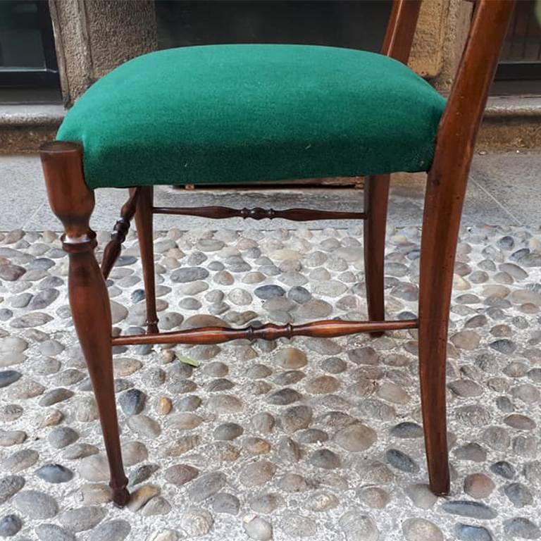 Couple of Chiavari Chairs, Aniline-Stained Beechwood, Italy, 1940s-1950s In Excellent Condition For Sale In Milan, IT