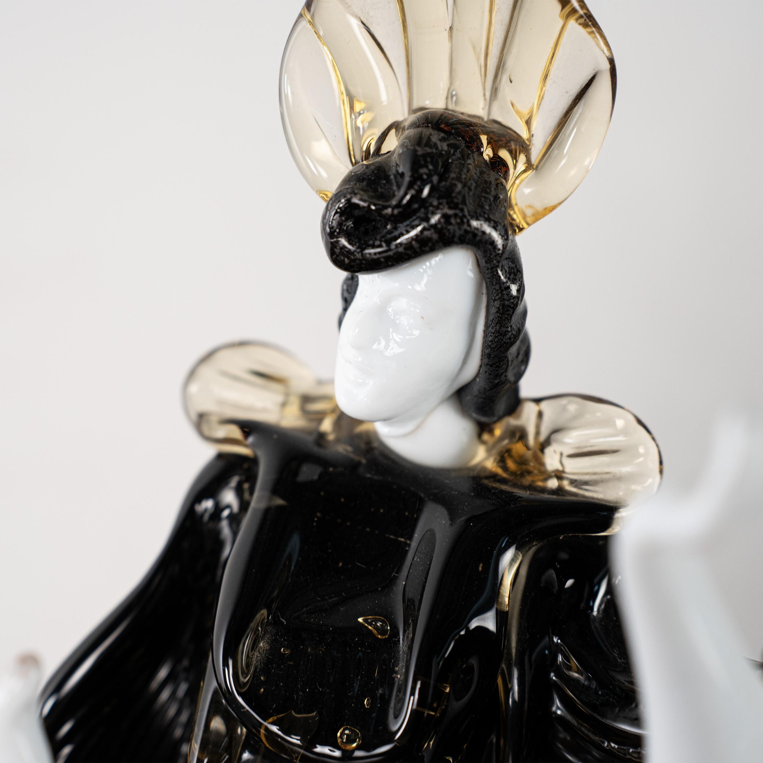 Couple of dancers Sculpture Red and Black original Murano glass, Italy in stock For Sale 5