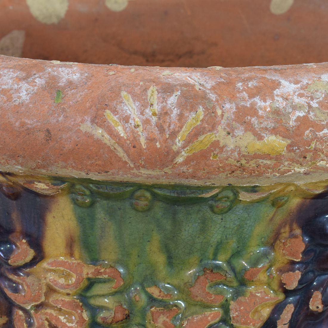 Couple of Early 20th Century French Glazed Terracotta Anduze Planters 3