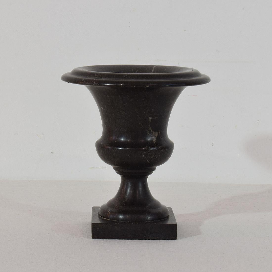 Couple of French 19th Century Black Marble Vases or Urns 9
