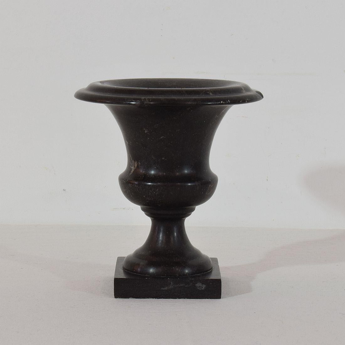 Couple of French 19th Century Black Marble Vases or Urns 10