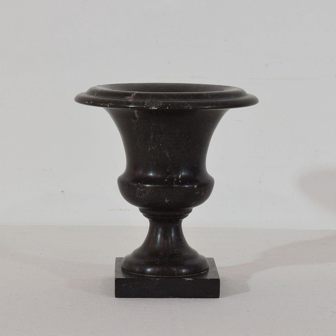 Couple of French 19th Century Black Marble Vases or Urns 11