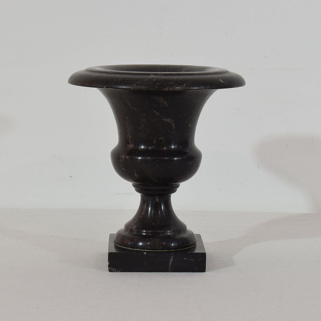 Couple of French 19th Century Black Marble Vases or Urns 5