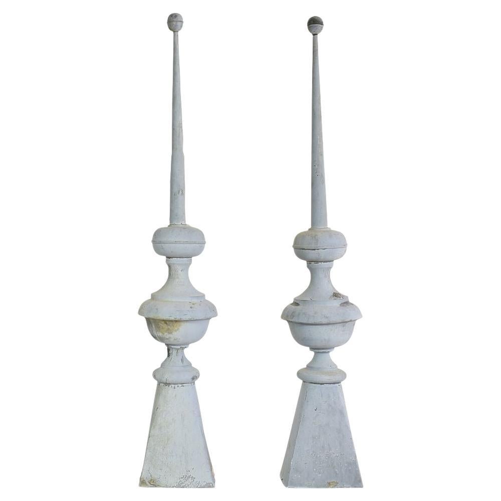 Couple of French 19th Century Zinc Roof Finials