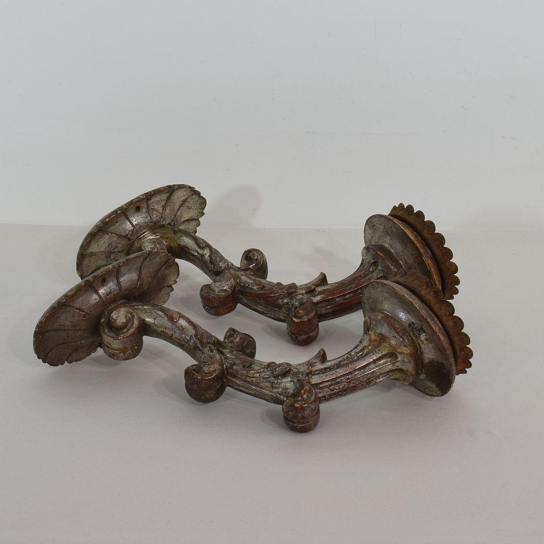 Couple of Italian 19th Century Baroque Style Candleholders or Sconces 12