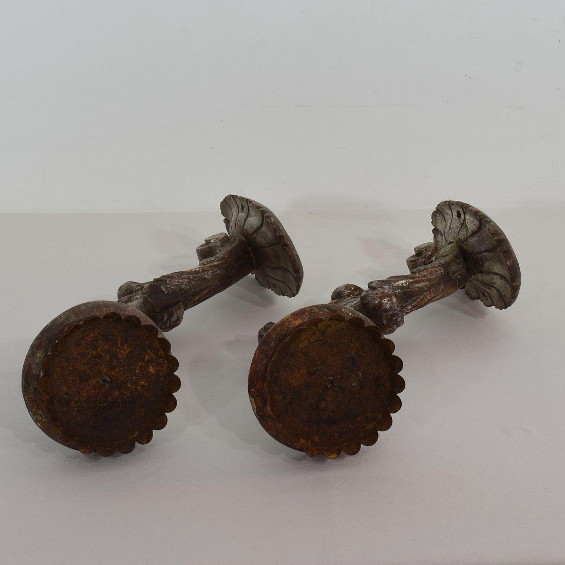 Couple of Italian 19th Century Baroque Style Candleholders or Sconces 13