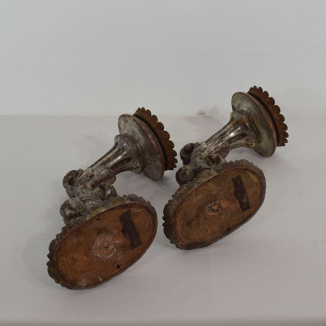 Couple of Italian 19th Century Baroque Style Candleholders or Sconces 14