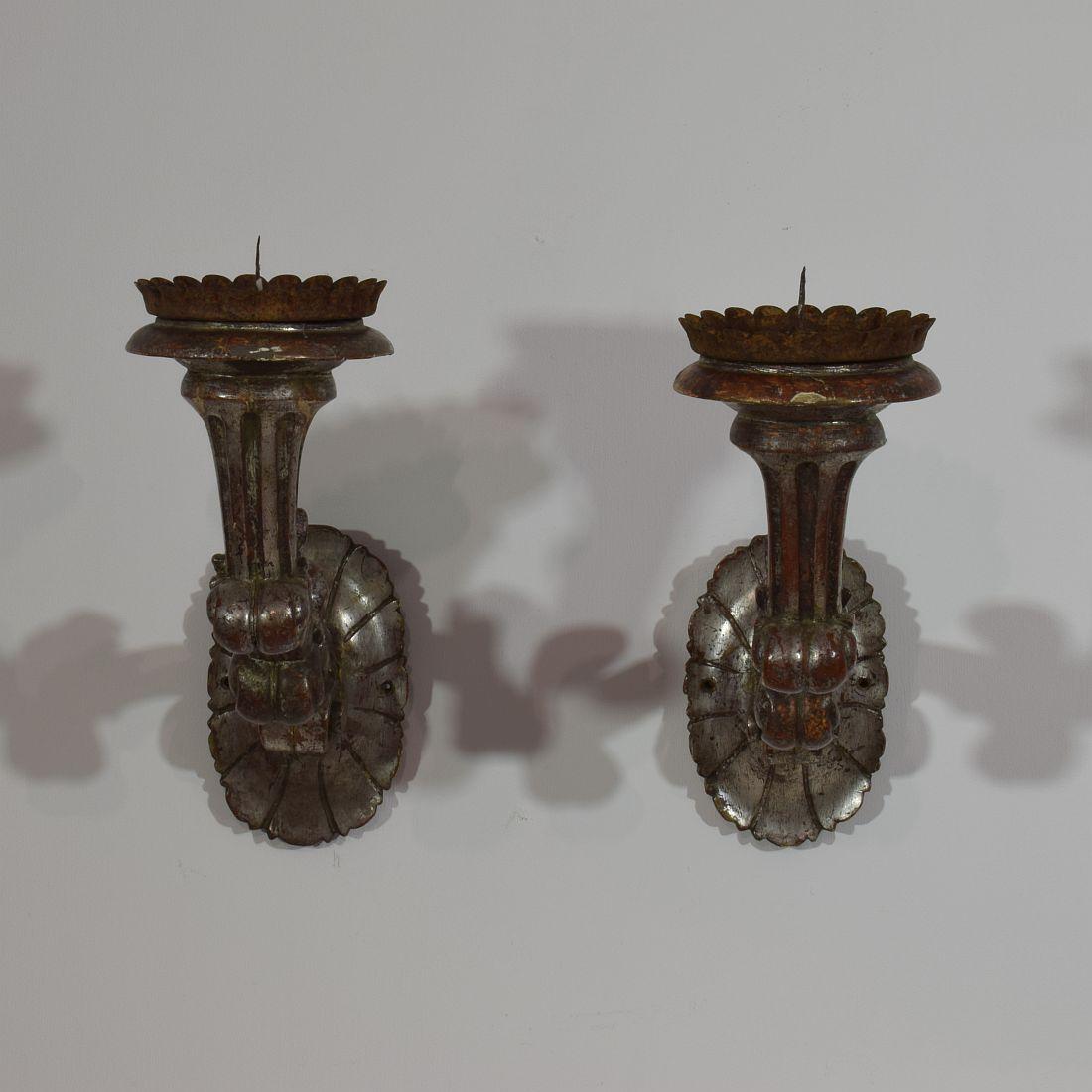Couple of Italian 19th Century Baroque Style Candleholders or Sconces 2