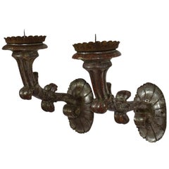 Couple of Italian 19th Century Baroque Style Candleholders or Sconces