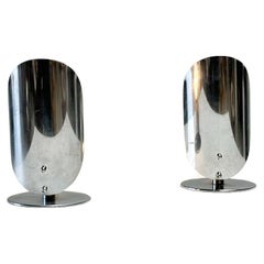 Vintage couple of Italian chrome table lamps
