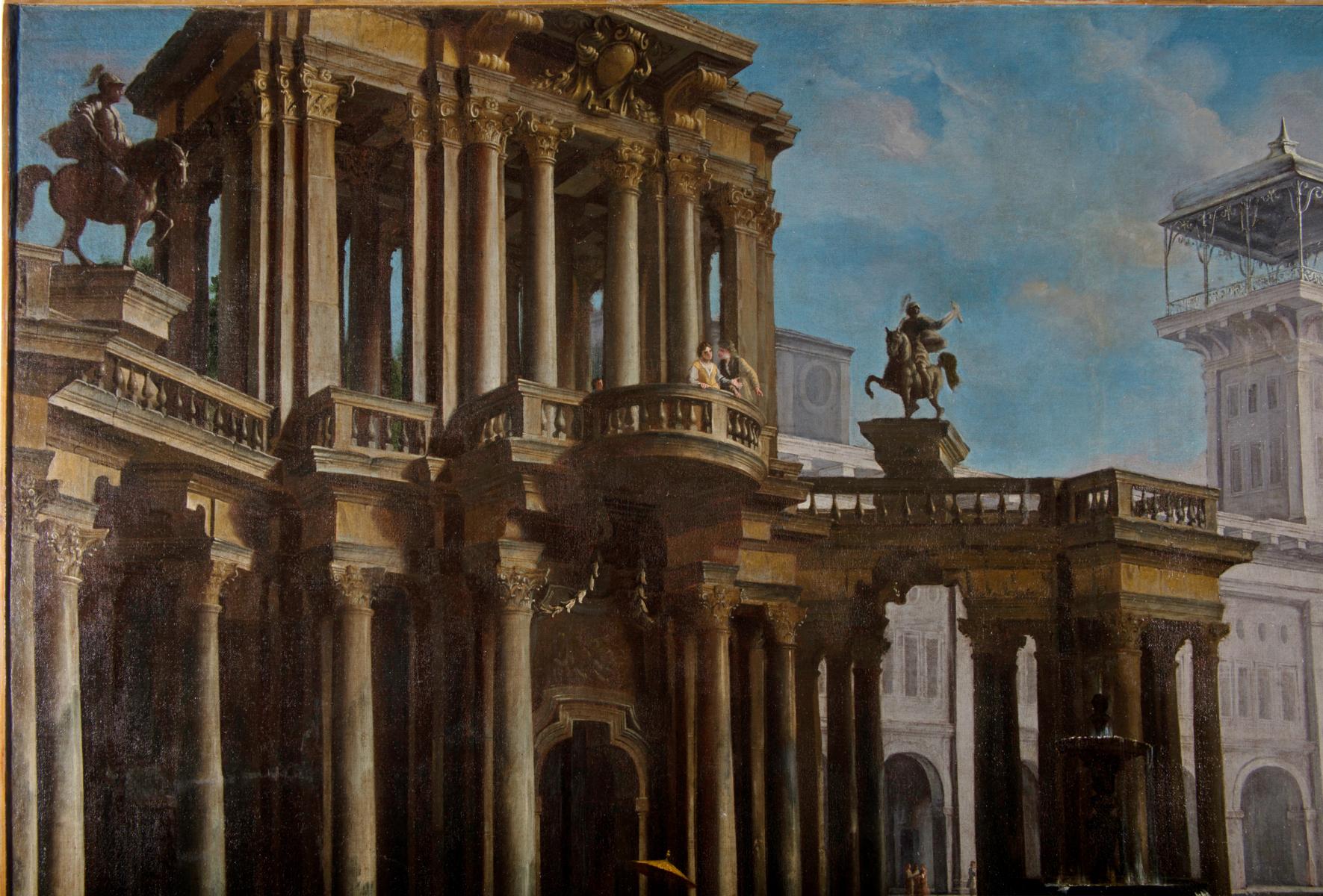 Couple of Italian Paintings Depicting Capricci, Francesco Aviani ‘1662-1715’ For Sale 5