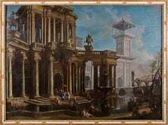 Couple of Italian Paintings Depicting Capricci, Francesco Aviani ‘1662-1715’