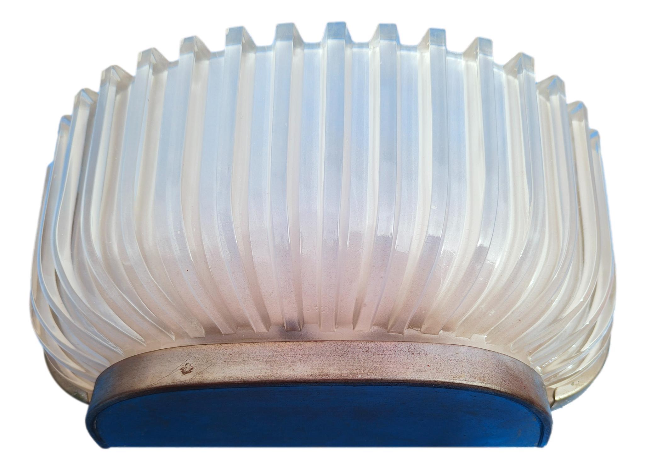 Metal Couple of Italian Wall Lamps Design Archimede Seguso 1930 Murano Glass For Sale