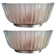 Couple of Italian Wall Lamps Design Archimede Seguso 1930 Murano Glass