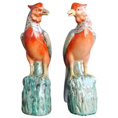 Antique Couple of Pheasants in Famille Rose Porcelain