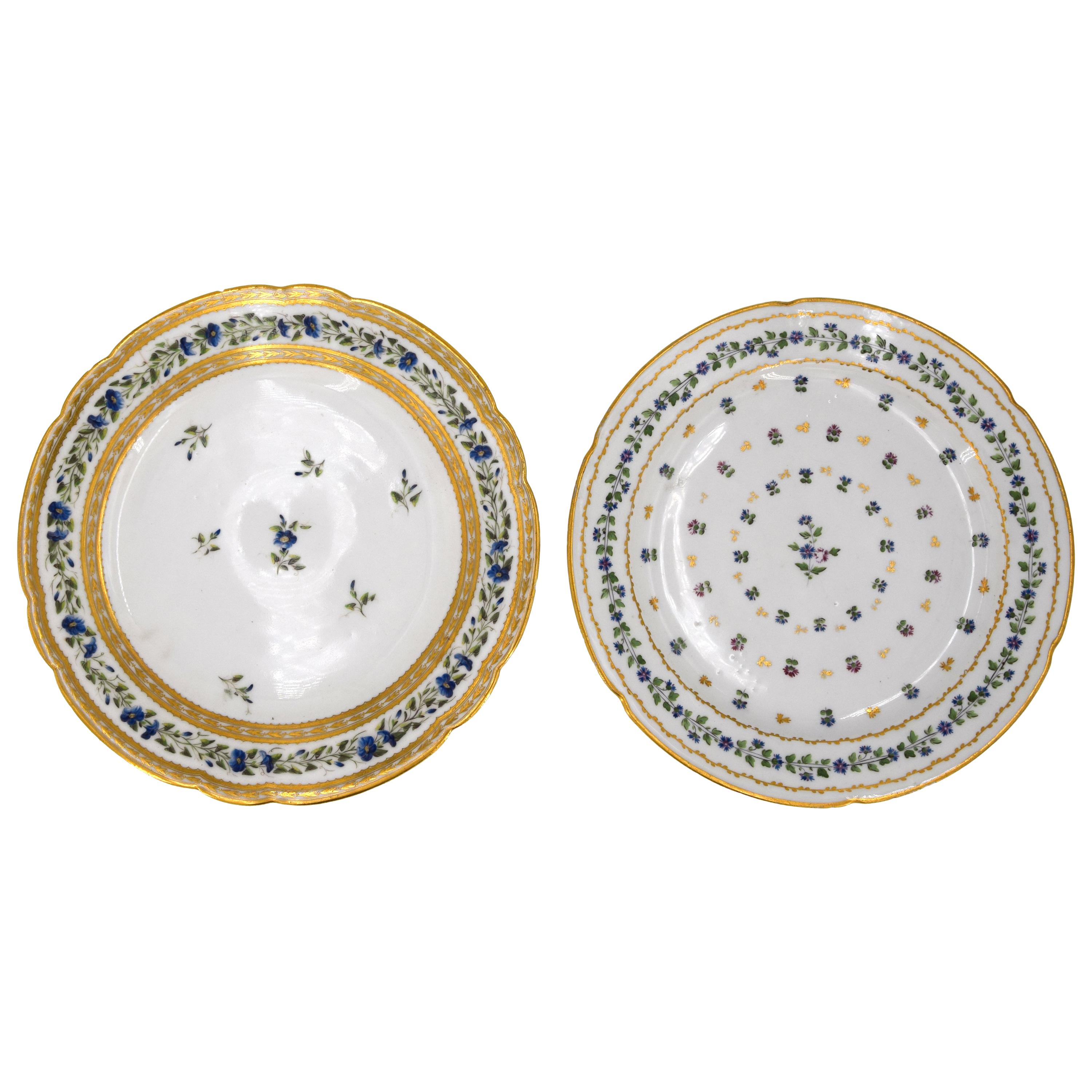 Pair of Porcelain Saxony Plates, 19th Century For Sale