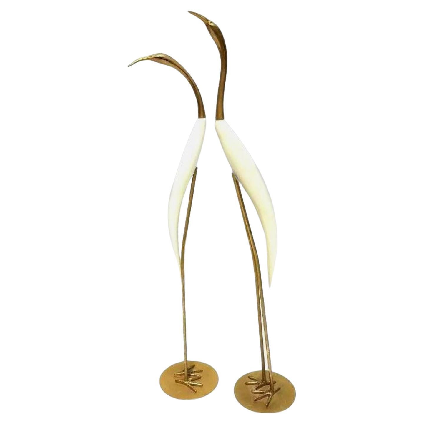 Couple of Sculptures in Brass and Wood Design De Stijl Firenze, 1960s For Sale