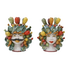Vintage Couple of Sicilian Vases
