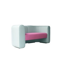 Modern Curve Bi-colour Canvas Swedish Couple of Sofas. Sweden, 1970