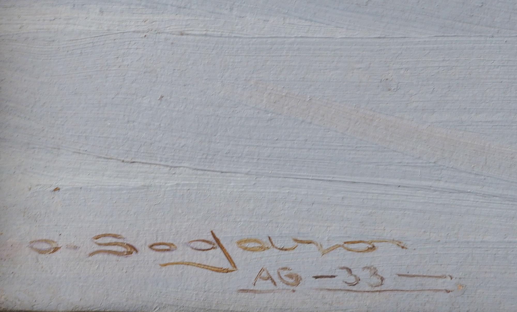 Couple de natures mortes d'Oscar Sogaro - XXe siècle
Couple de peintures à l'huile sur carton de l'artiste italien Oscar Sogaro (Dolo, 1888 - Venezia, 1967).
La nature morte au melon a été réalisée en 1932, tandis que celle à la pastèque a été