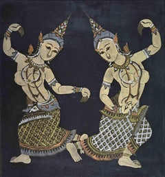Couple of Thai Dancers - Mixed Media - Early 20th Century