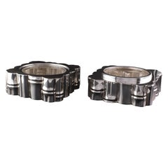 Couple of Vintage Bamboo Gucci Ashtray in Silver 800