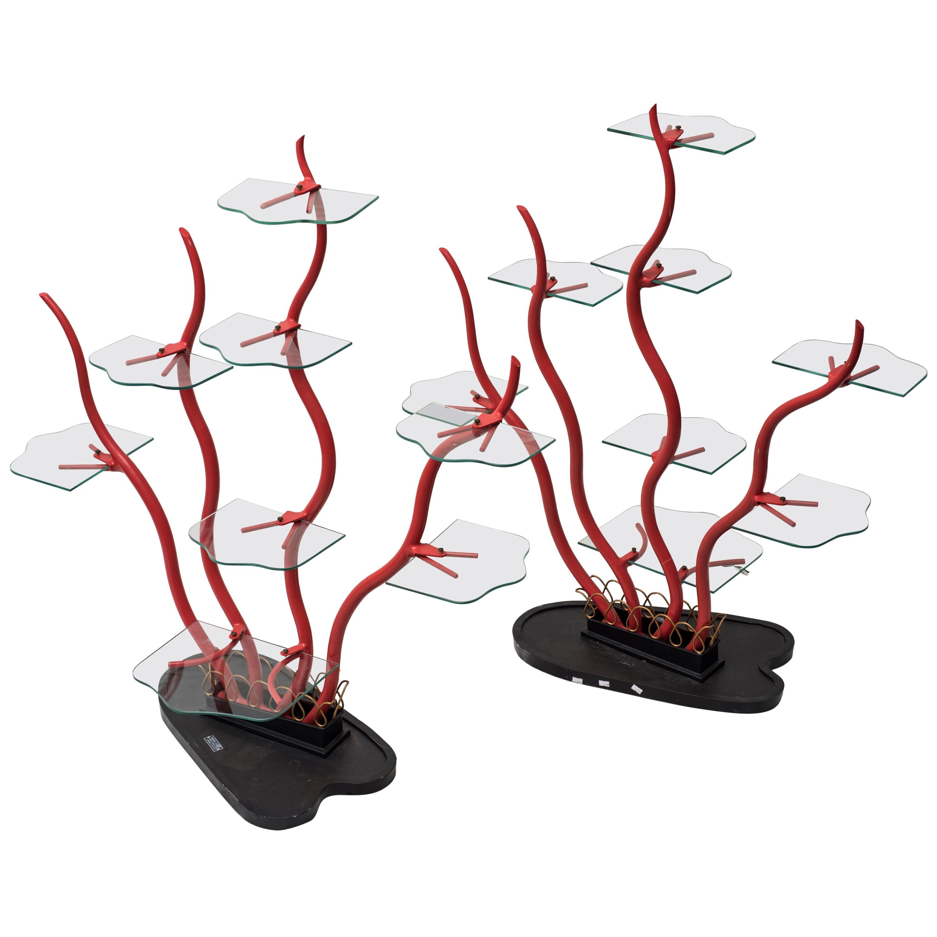 Zwei Paar Vintage-Etagere von Mario Giusti, 1960er Jahre im Angebot