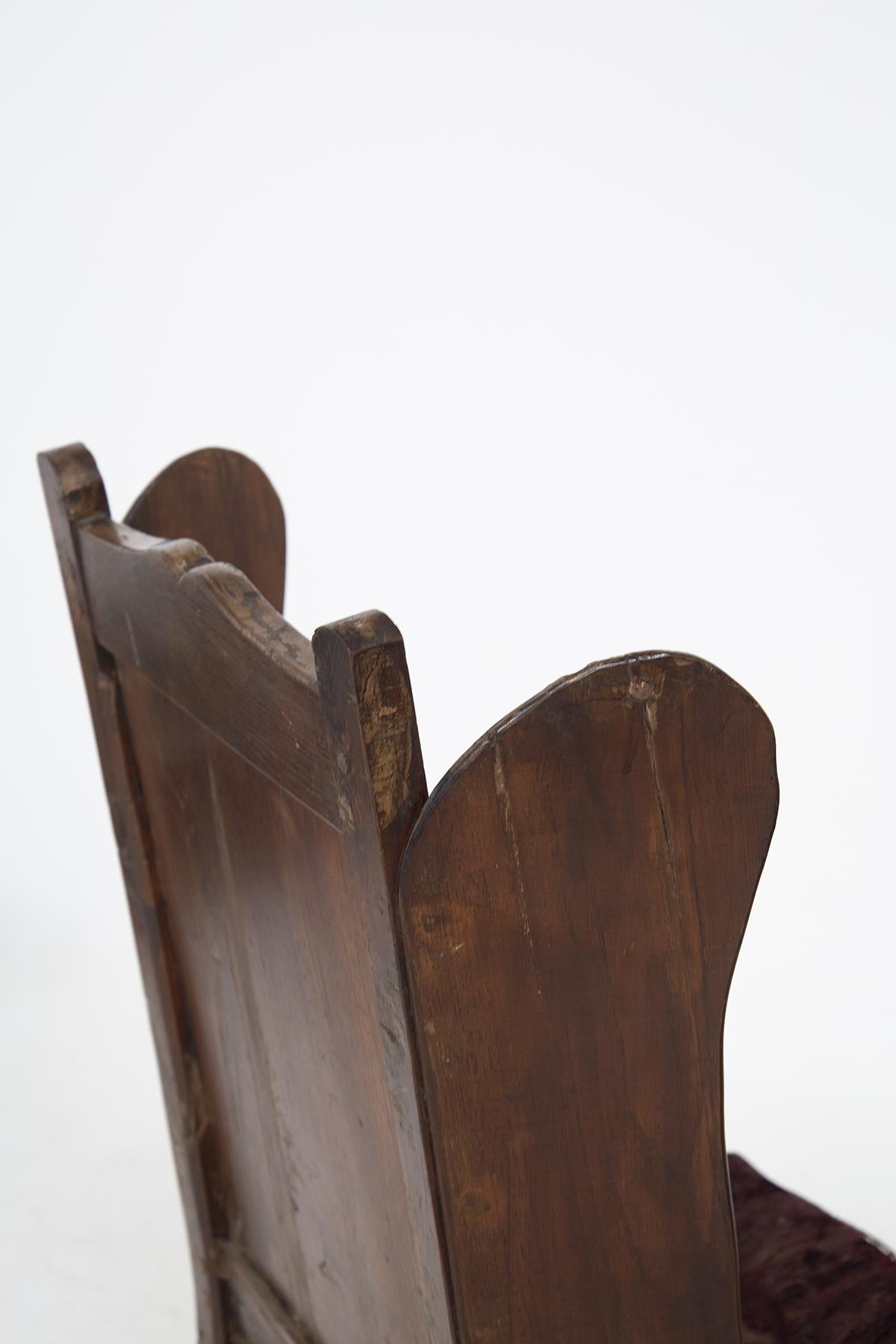 Pareja de Sillones Italianos Vintage de Madera y Tela en Bueno estado para la venta en Milano, IT
