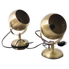 Couple of Vintage Italian Table Lamps in Brass