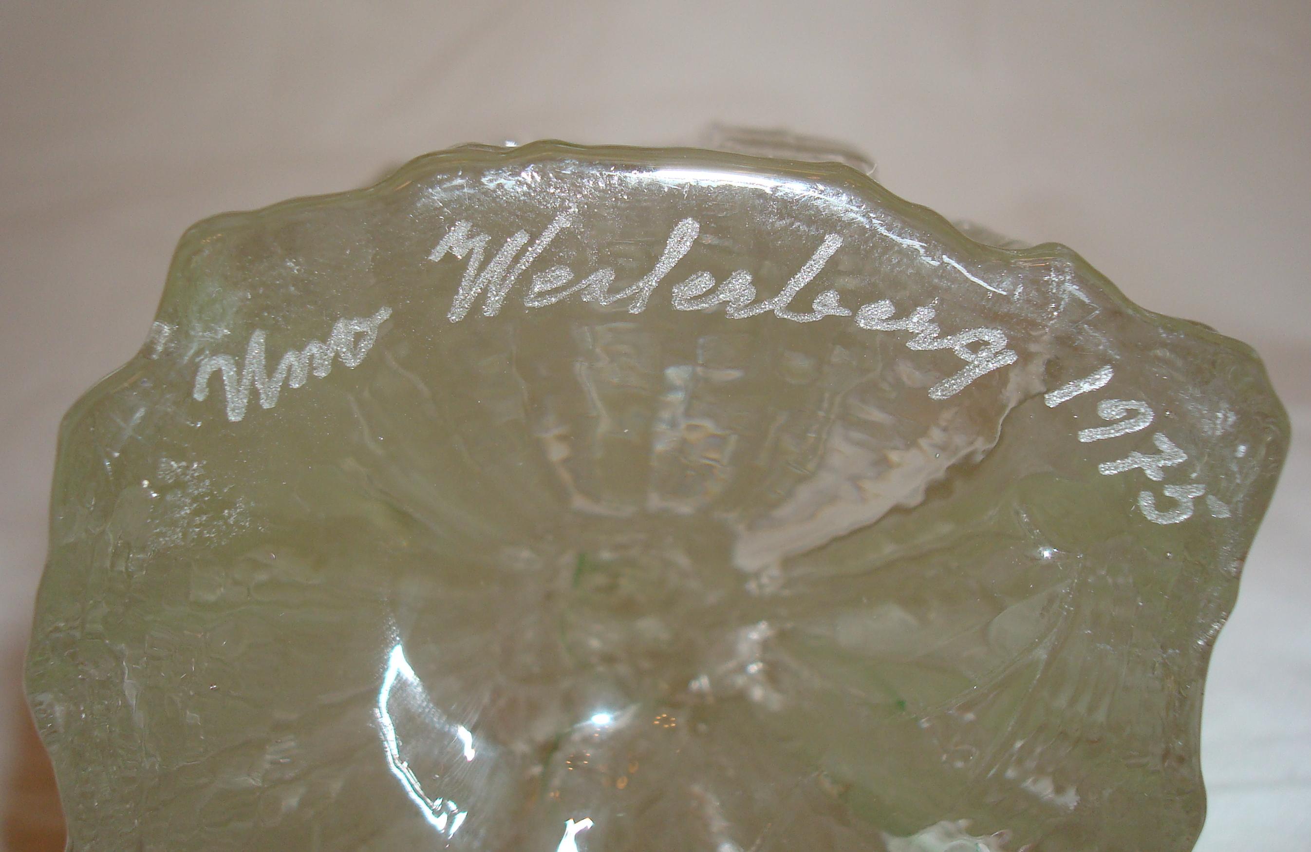 Escultura de pareja Signo: Umo Wealerberg 1975  Vidrio en venta