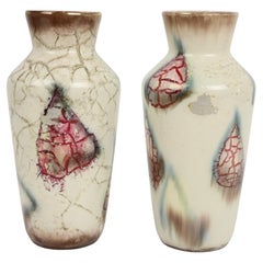 Couple West Germany Vases Bay Keramik Abstract Marble Pattern 606-20
