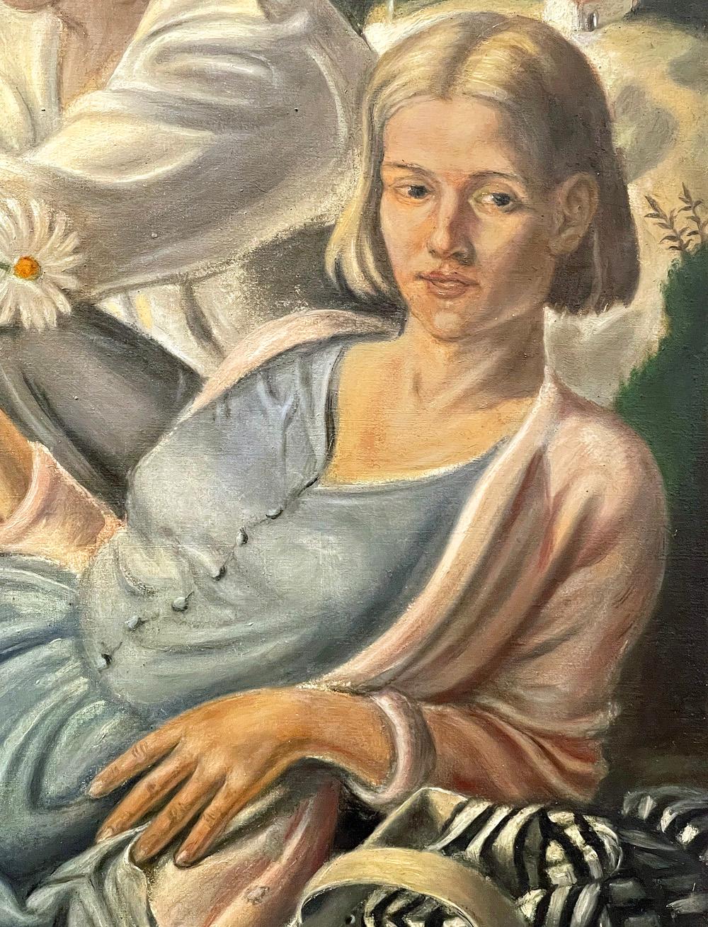 „Couple with Apples“, schwedische Kopie eines britischen Meisterwerks (Art déco) im Angebot