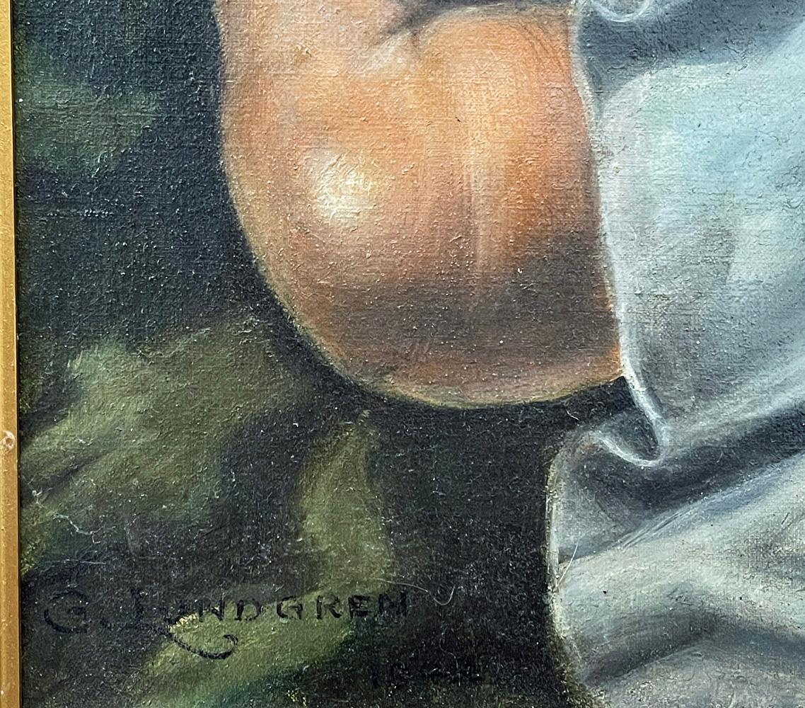 „Couple with Apples“, schwedische Kopie eines britischen Meisterwerks (Schwedisch) im Angebot