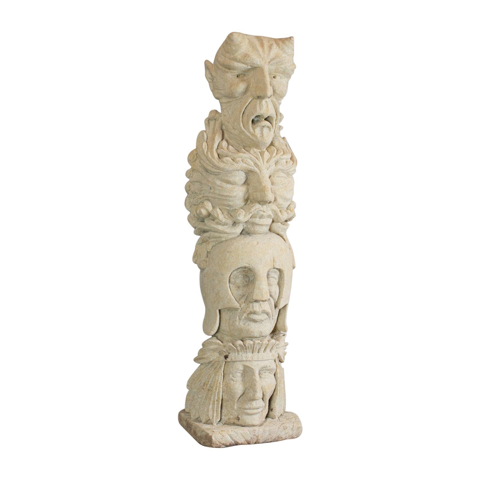 Courage, Artwork, Dominic Hurley, English, Sculpture, Bath Stone, Totem Pole For Sale