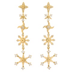 Boucles d'oreilles Courage en or jaune 18 carats avec diamants