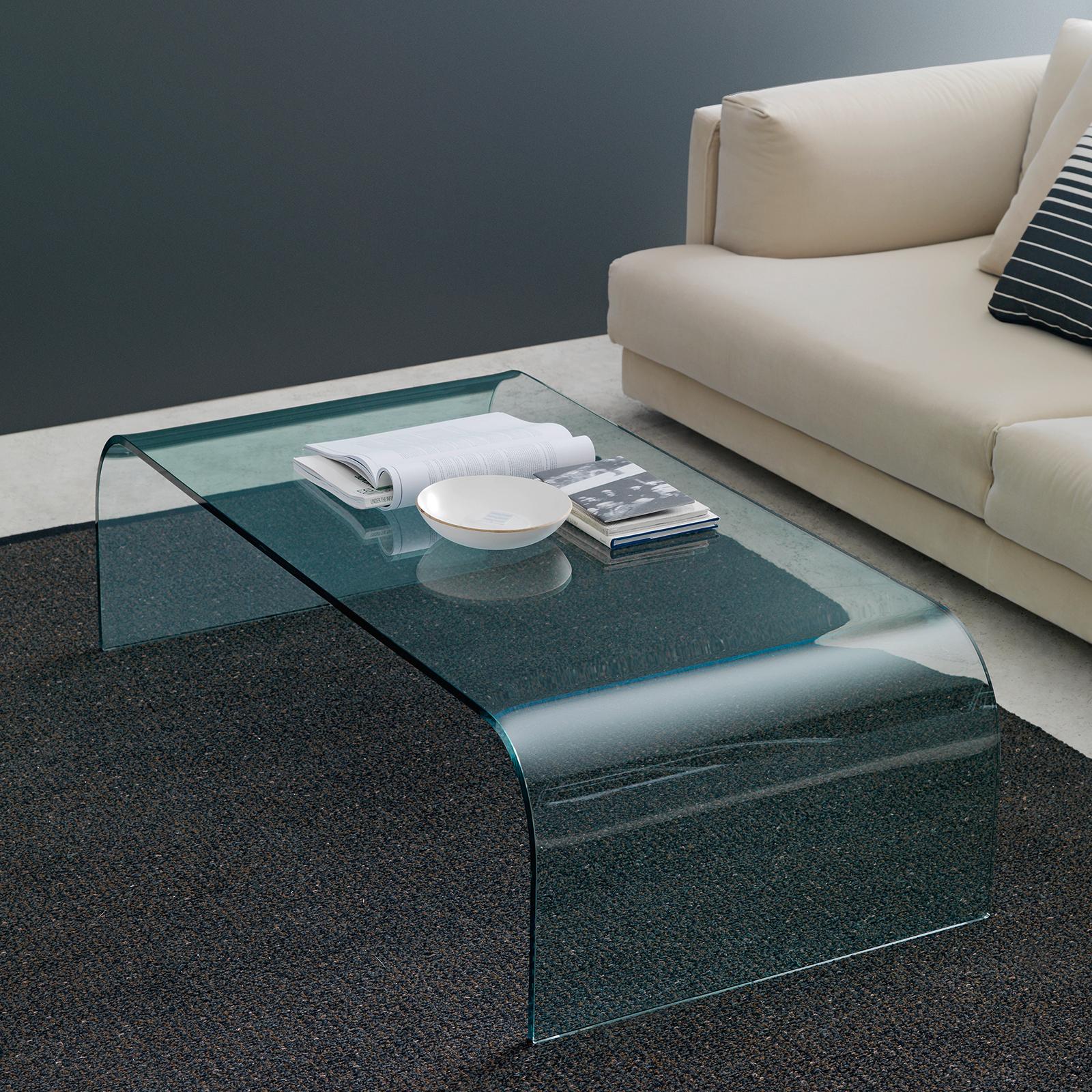 Glass Courbe Coffee Table For Sale