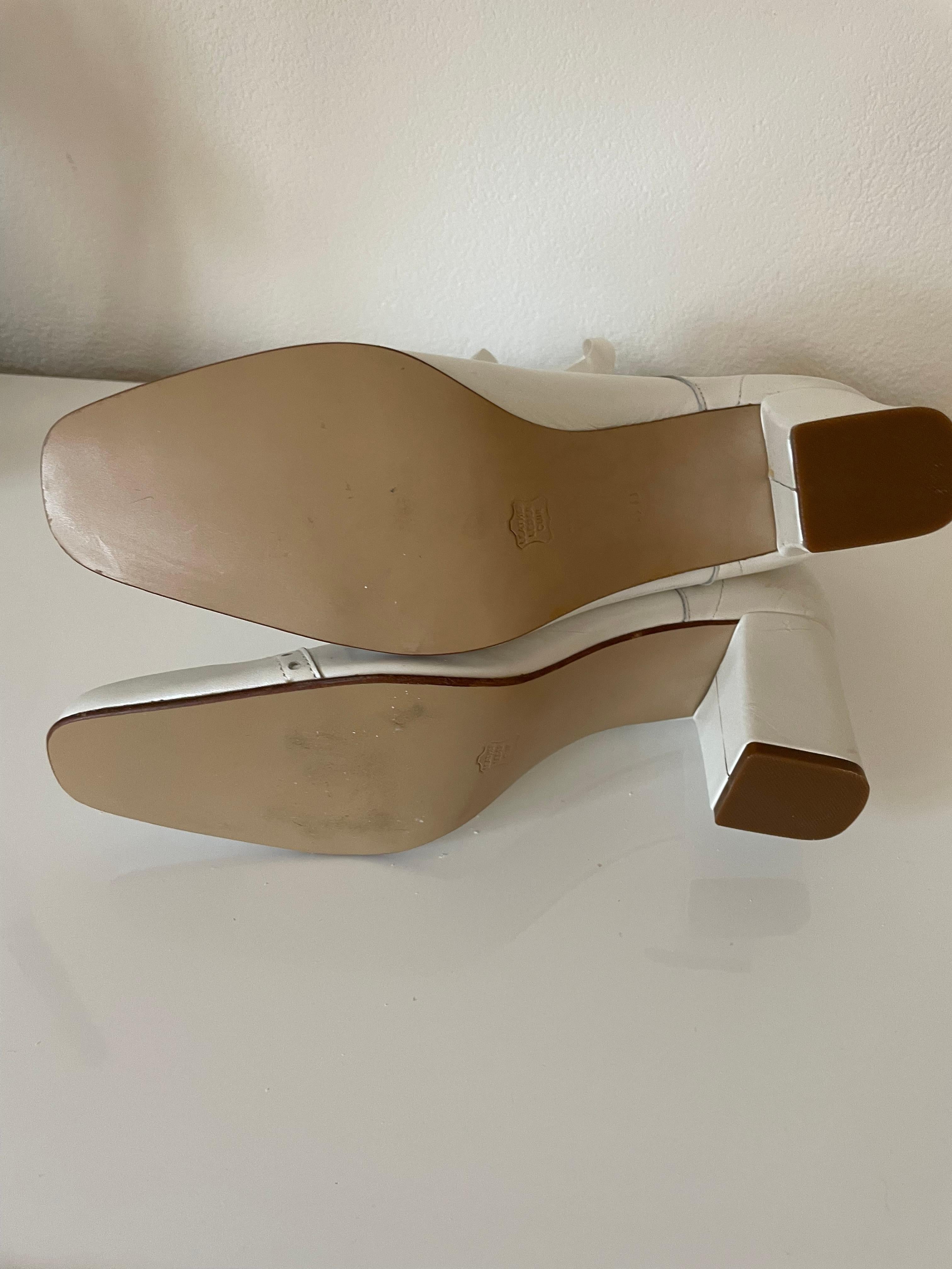 Courman Paris Bridal Shoes Boots White Leather 90s For Sale 7