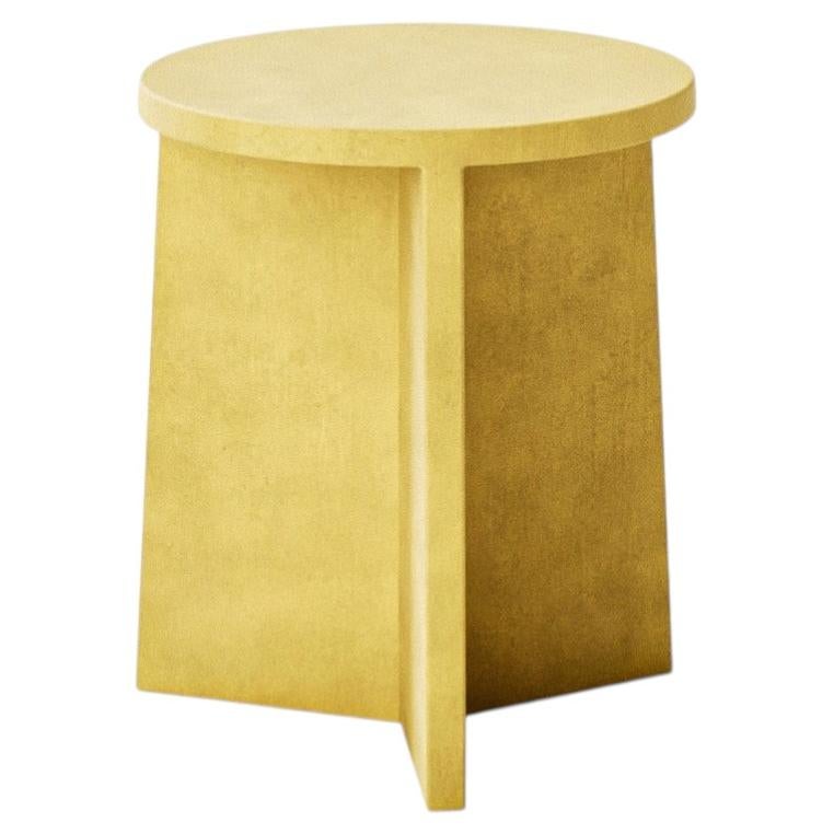 Courmayer Concrete Stool lemon yellow by Giovanni Tomasini for Forma&Cemento