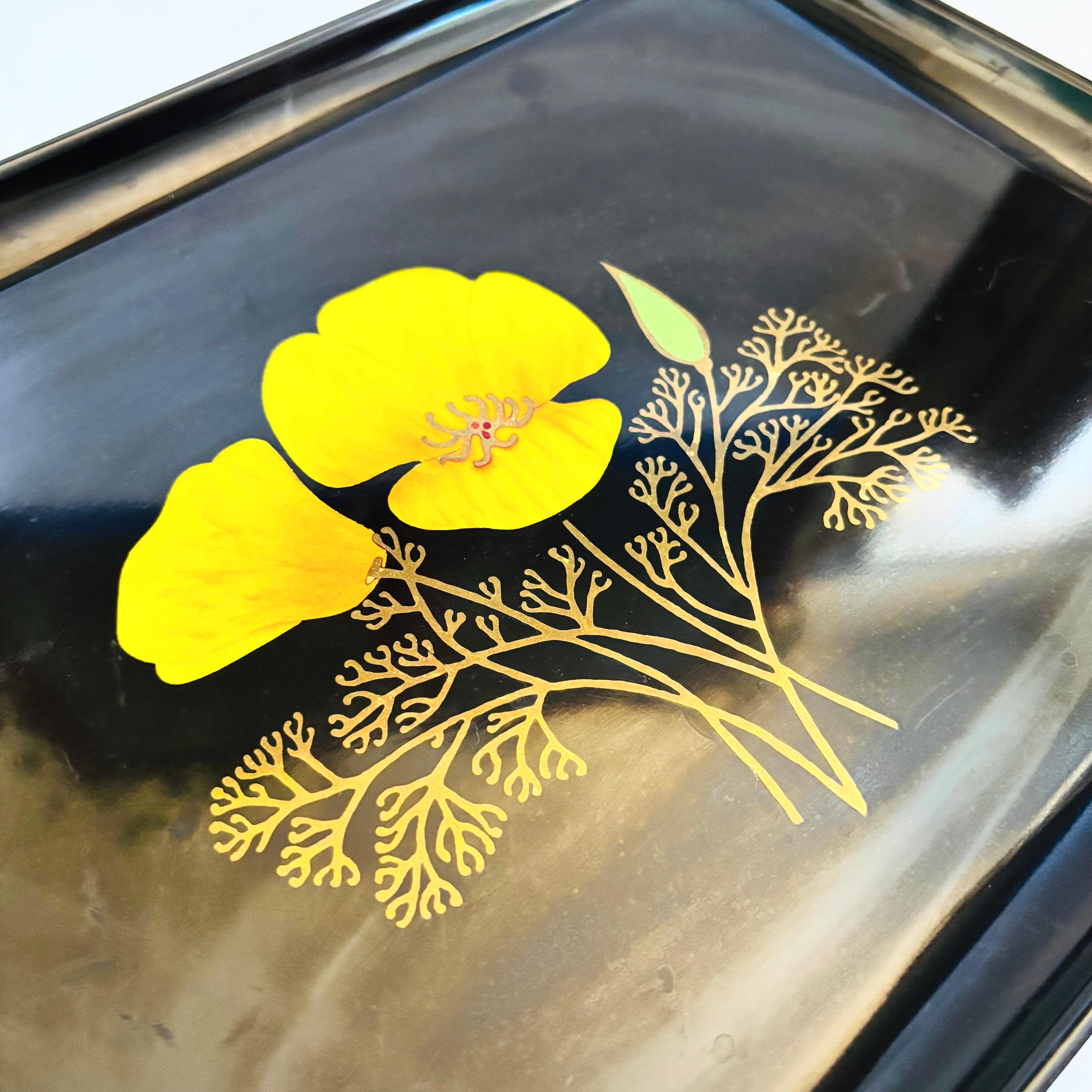Couroc Poppy Tray In Good Condition For Sale In Fairfield, CA