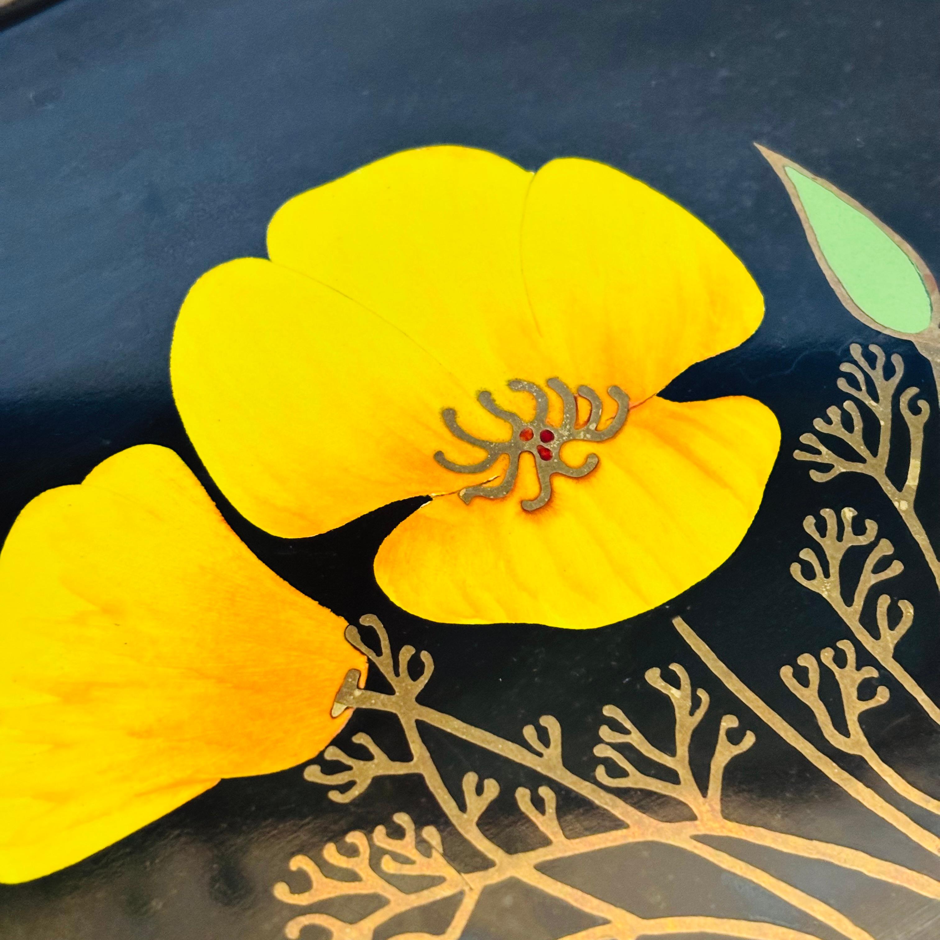 20th Century Couroc Poppy Tray For Sale