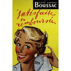 Vintage Circa 1950 original advertising poster for Tissu Garanti Boussac