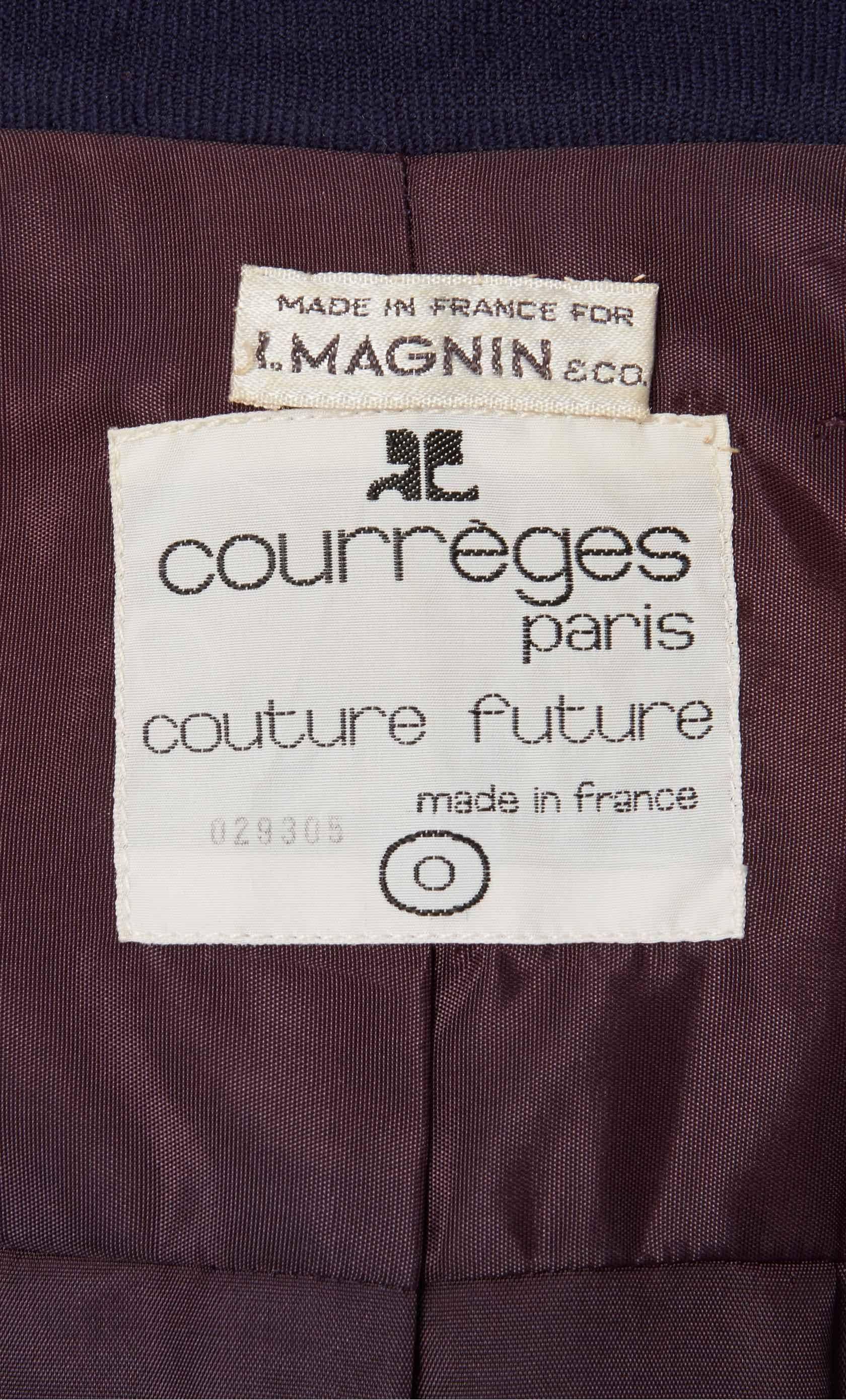 Women's Courreges, navy and white jacket, circa 1968