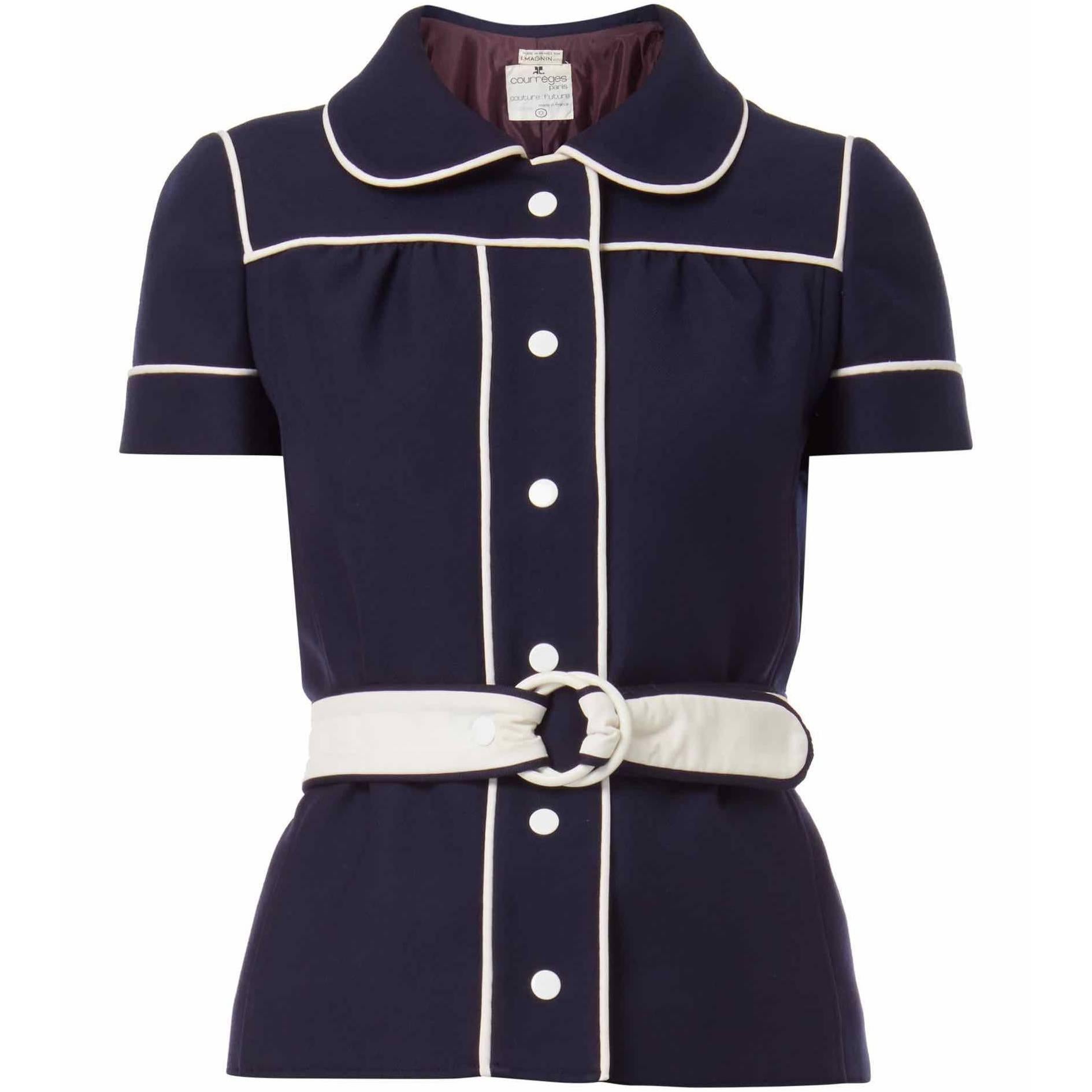 Courreges, navy and white jacket, circa 1968