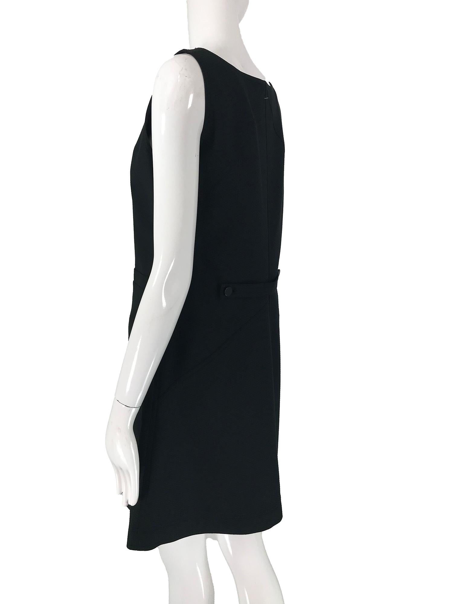 Courreges 100% Black Diamond Design Cotton A Line Shift Dress 40 1980s 4