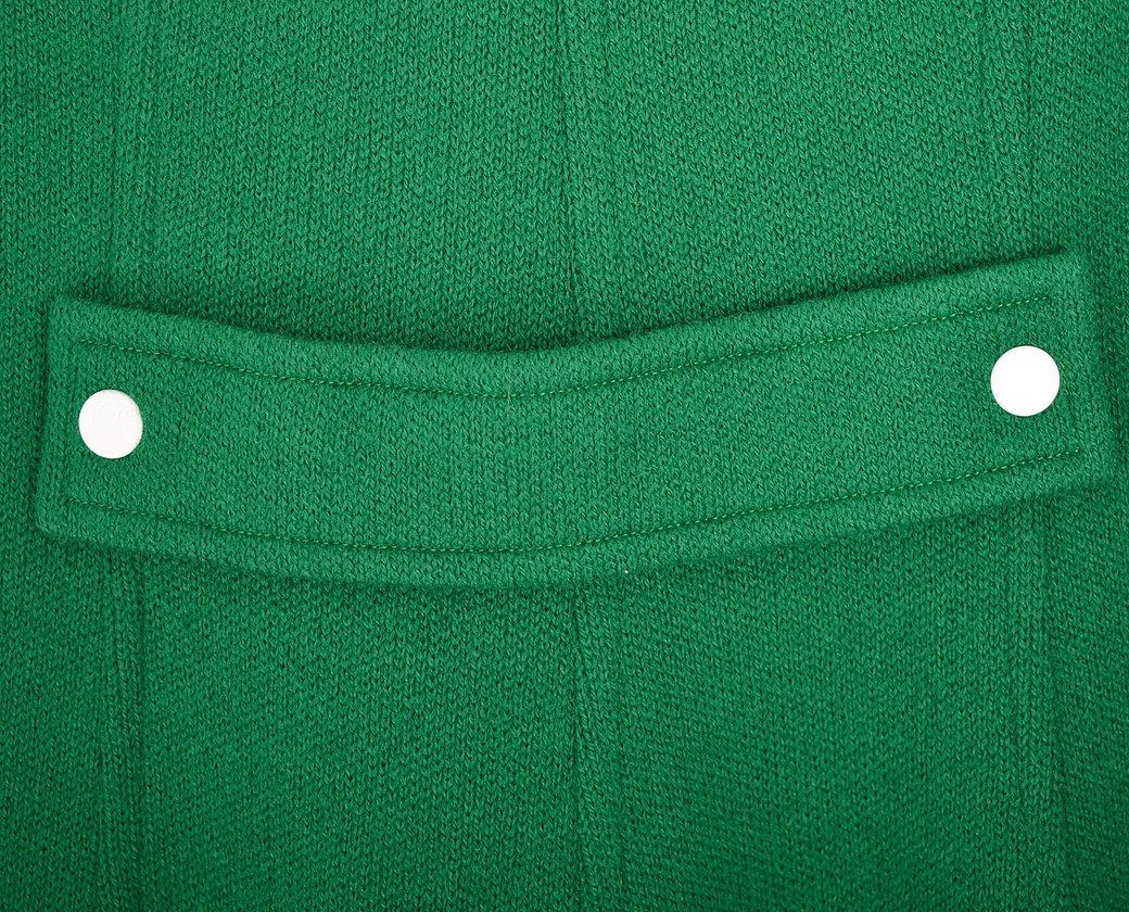  Courrèges 1960's Green Wool Long Sleeve Shift Mini Dress Pour femmes 